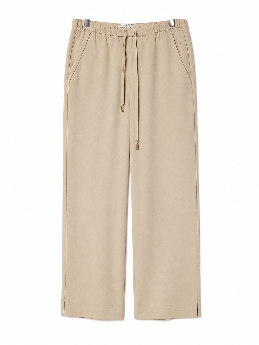 Chaus Linen Pants Beige Drawstring Elastic Waist Casual Wide Leg size small
